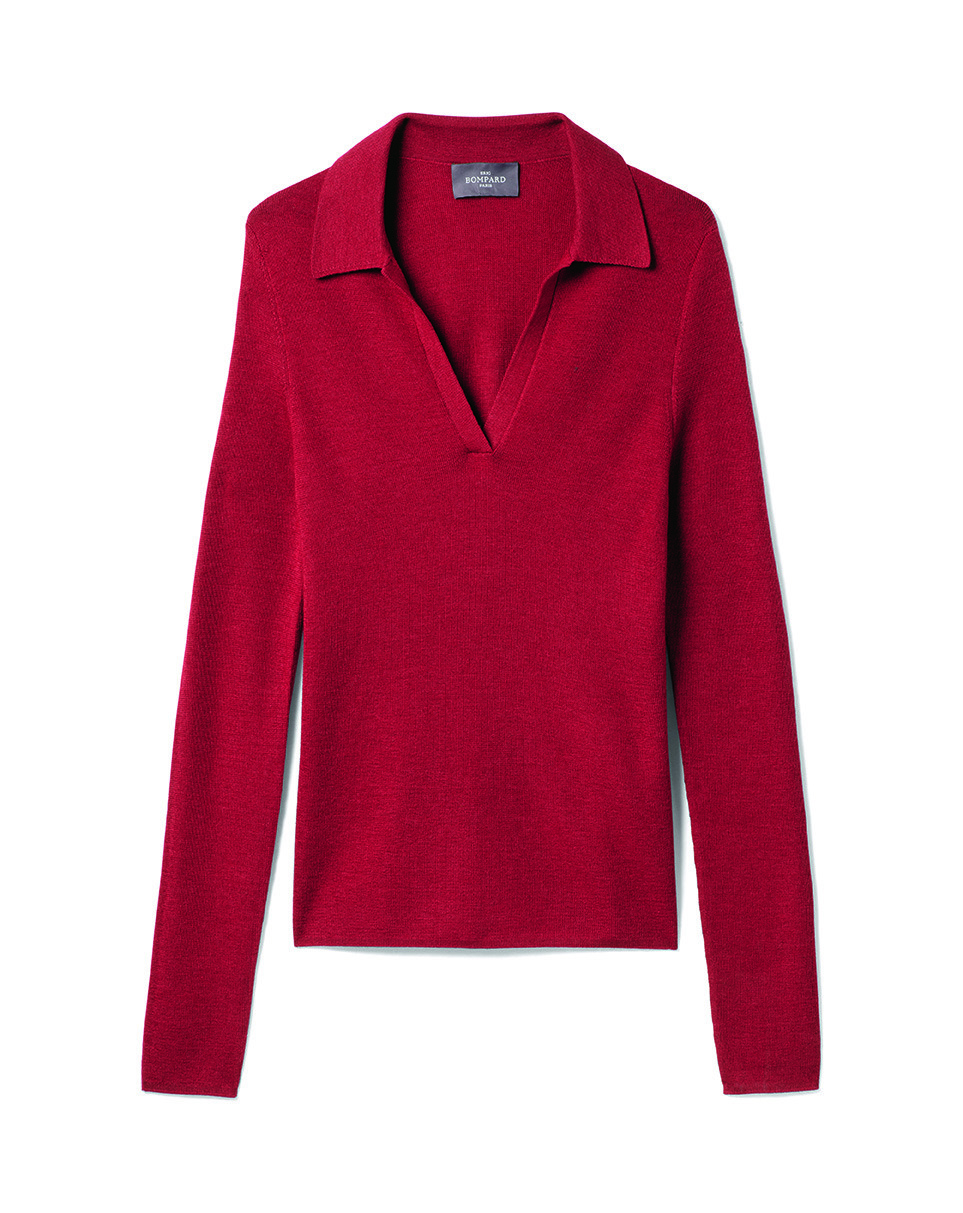 Polo maille unie - Femme - GARNET