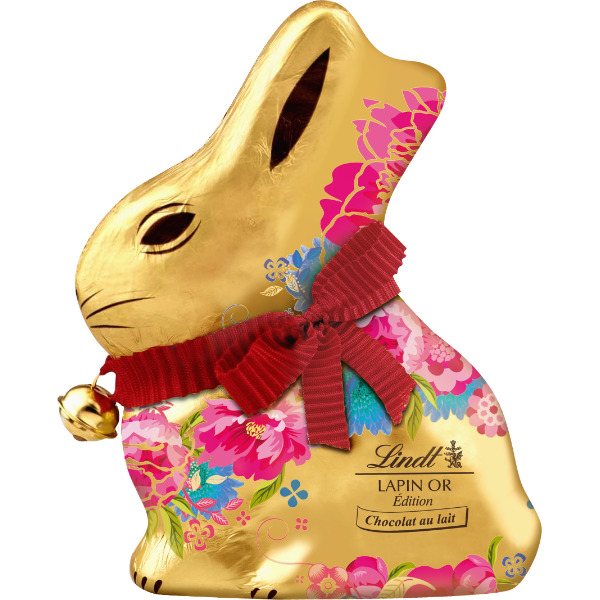 Moulage Lapin Or Fleurs Lait Rose Ou Bleu 200G