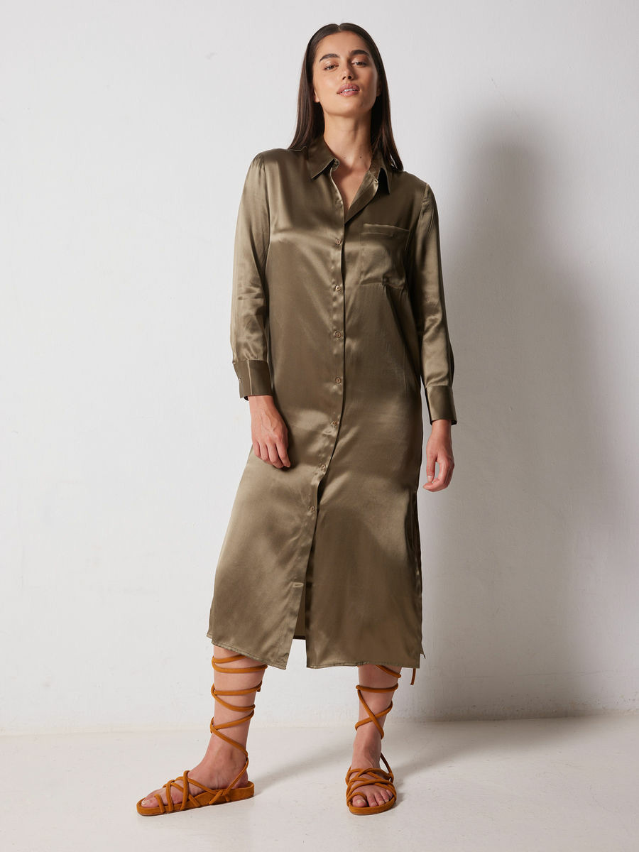 Robe Soie Rosemary KAKI