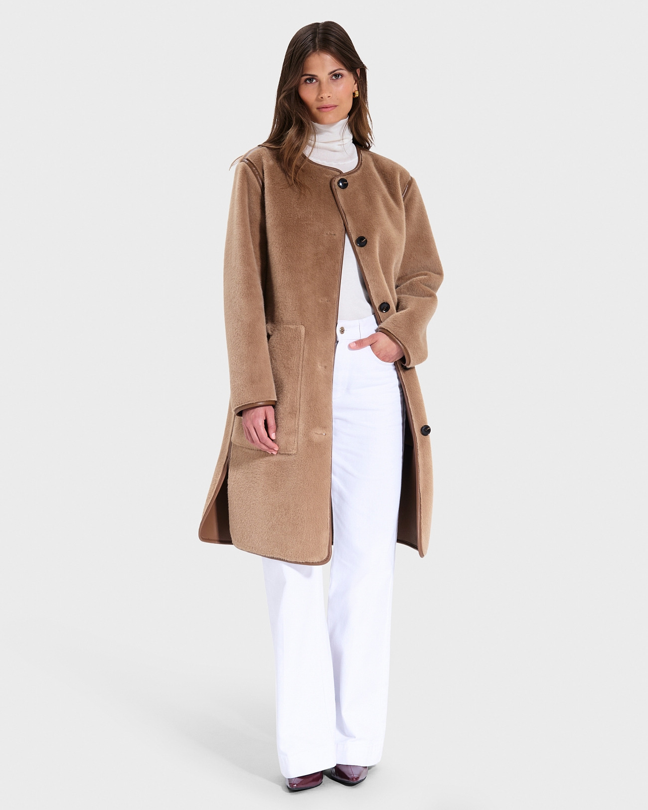 Manteau Mahona Camel en Polyester