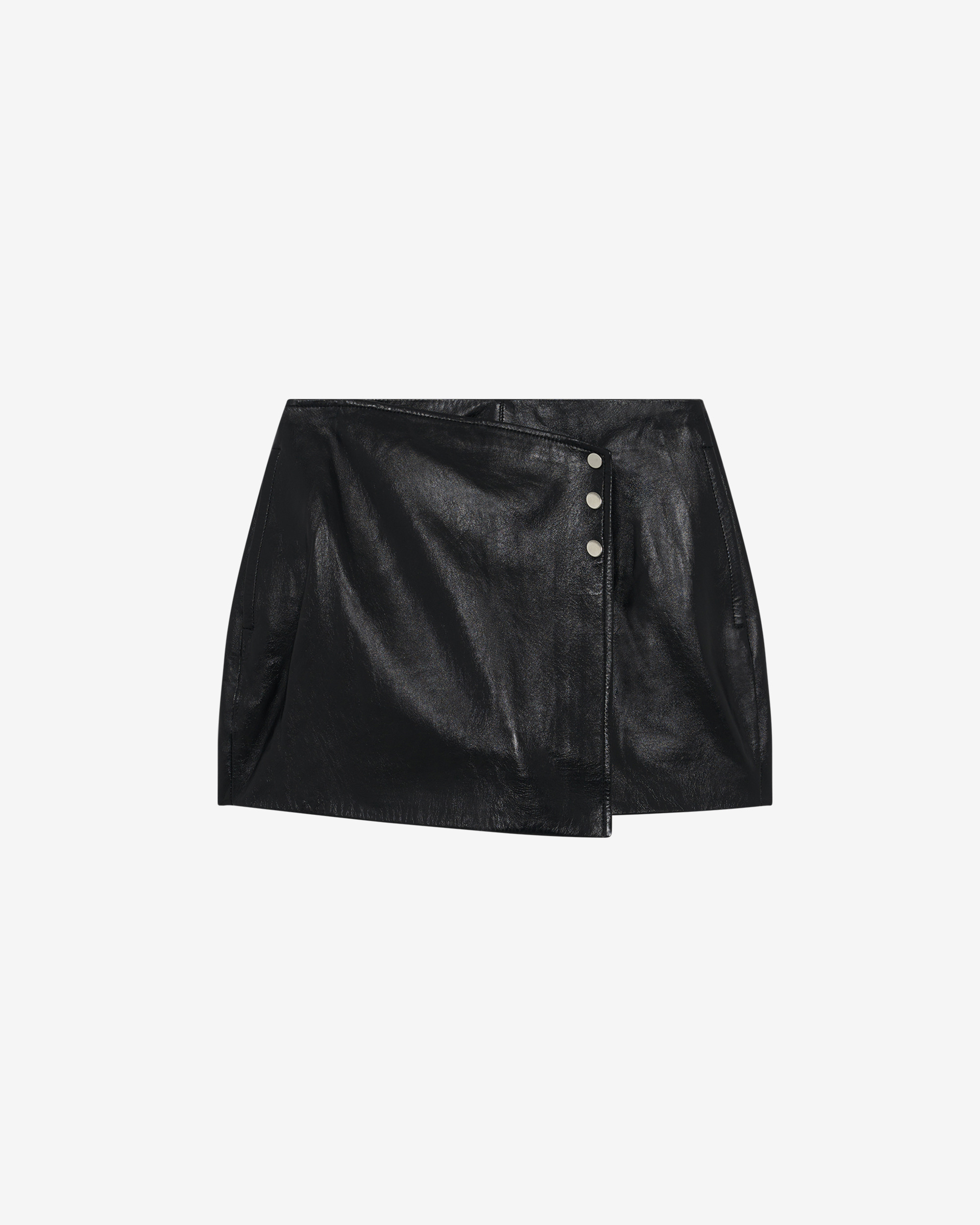 Jupe Short En Cuir Vernis Remzy