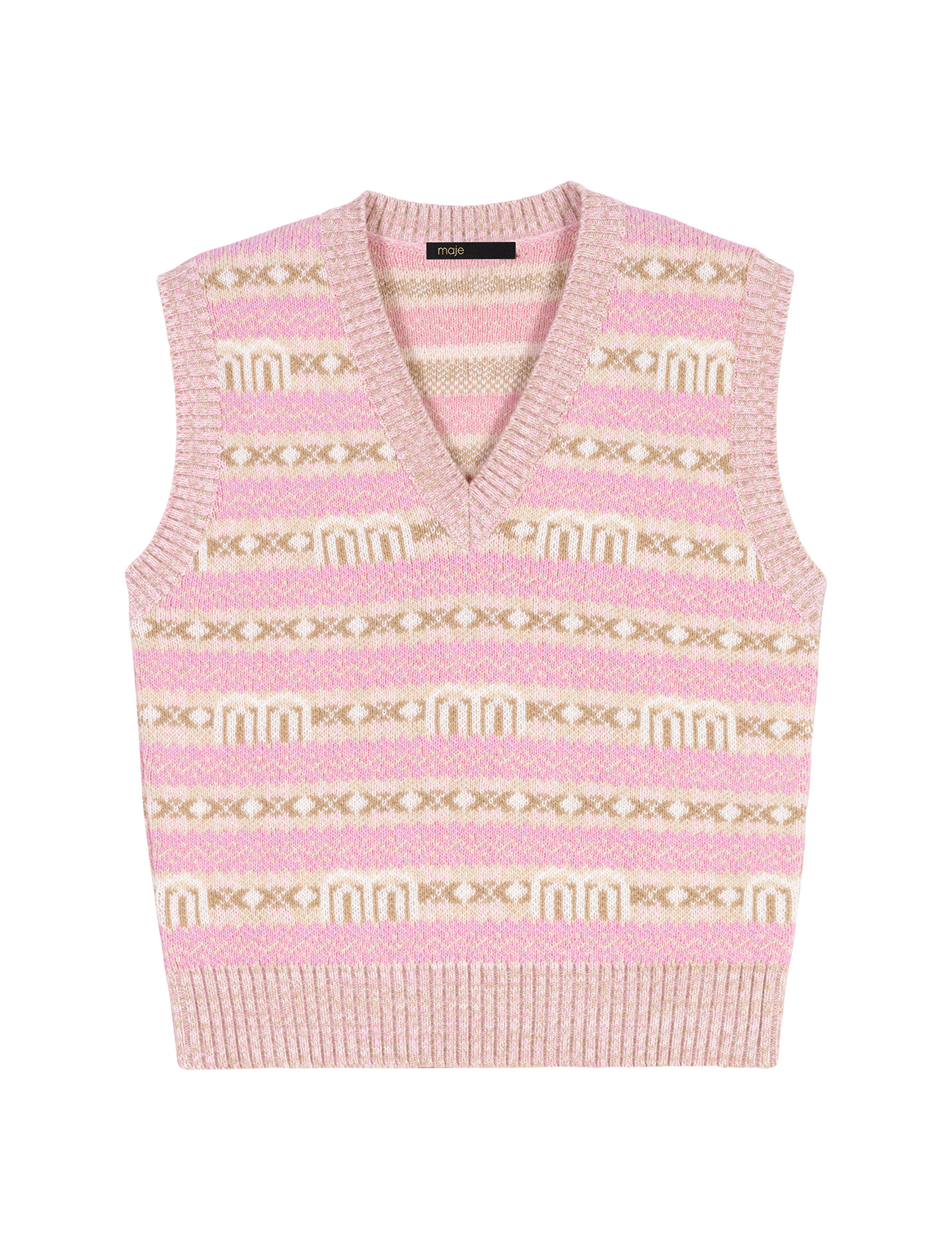 Pull jacquard sans manche