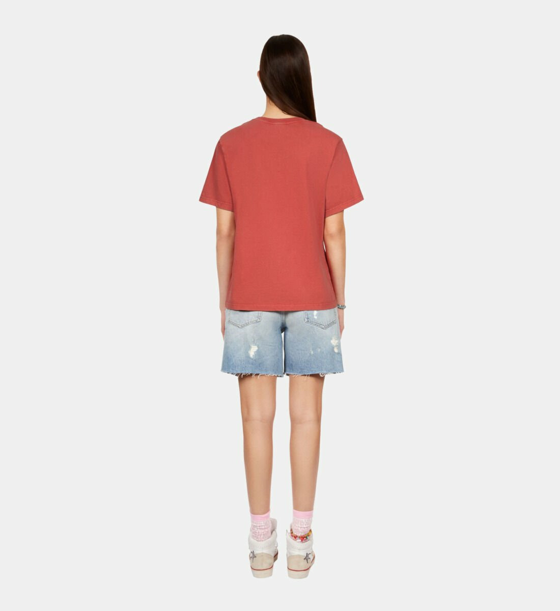 T-Shirt Rouge Avec Sérigraphie Blason Femme