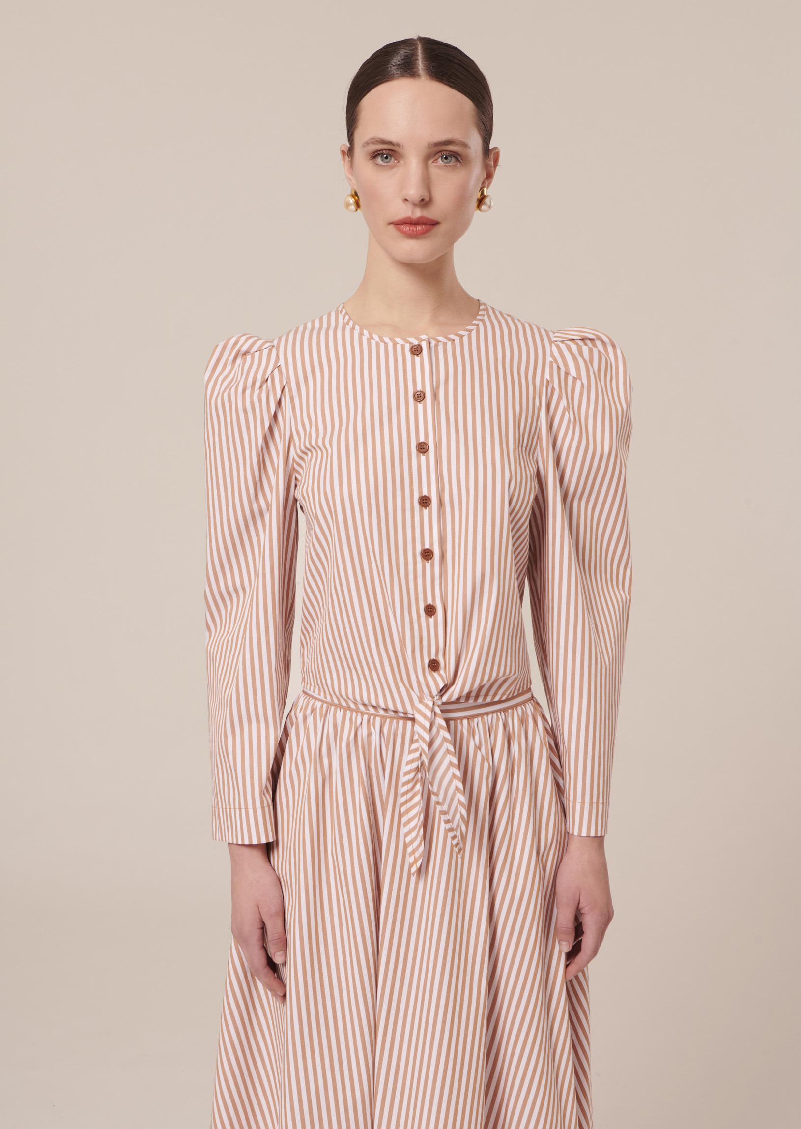 Chemise Cleo-Cognac en Coton