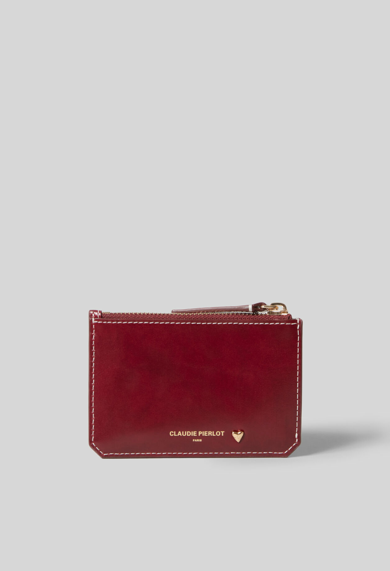 Porte carte cuir coeur doré