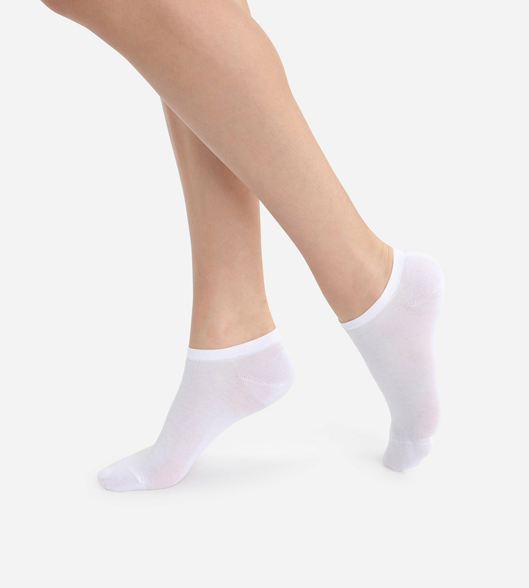Lot de 2 socquettes invisibles blanches Light Coton Femme