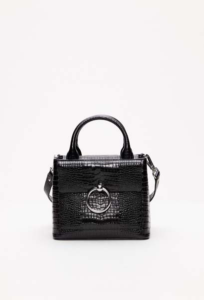 Sac Anouck cuir texturé noir