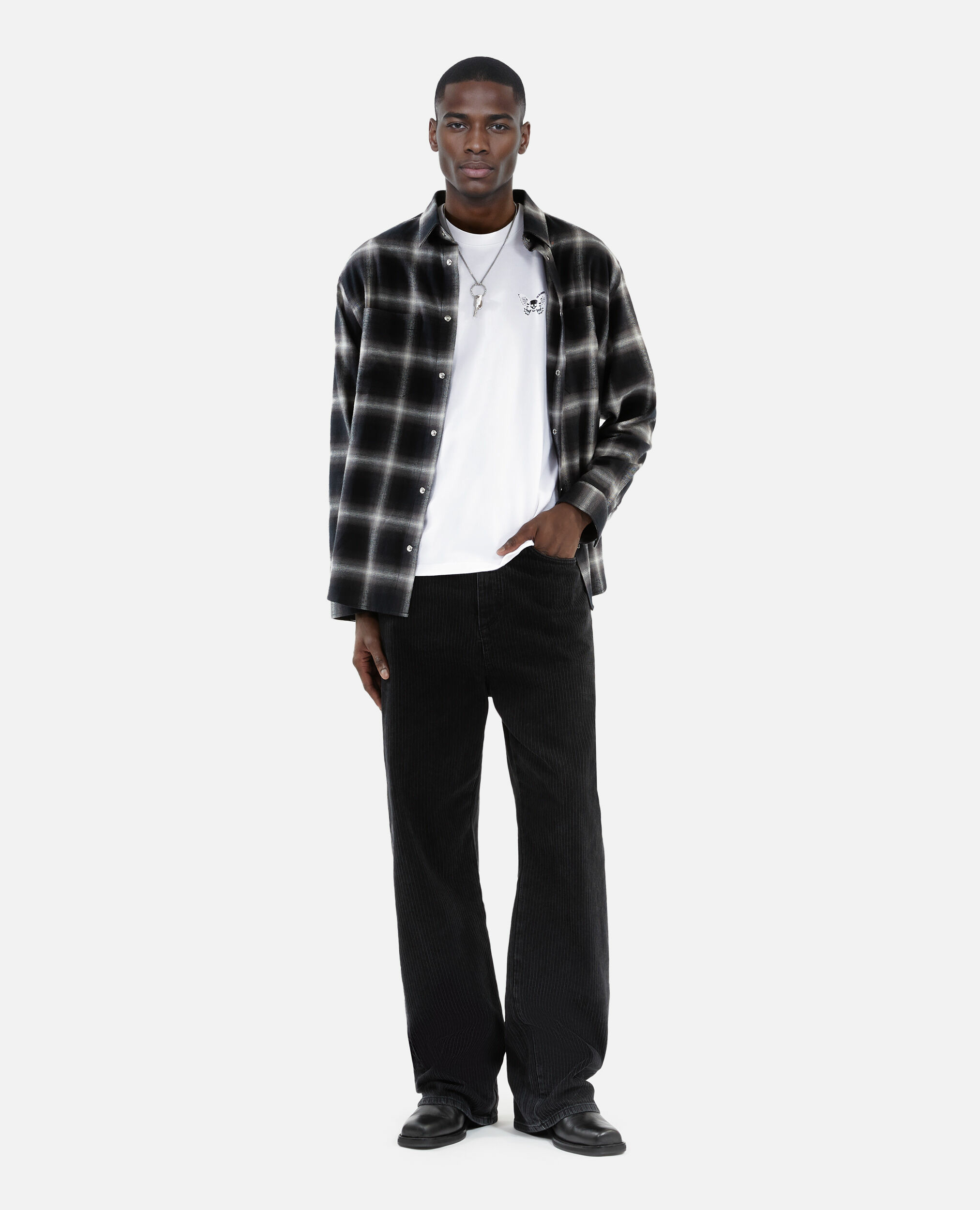 T-Shirt Avec Broderie Blanc Homme