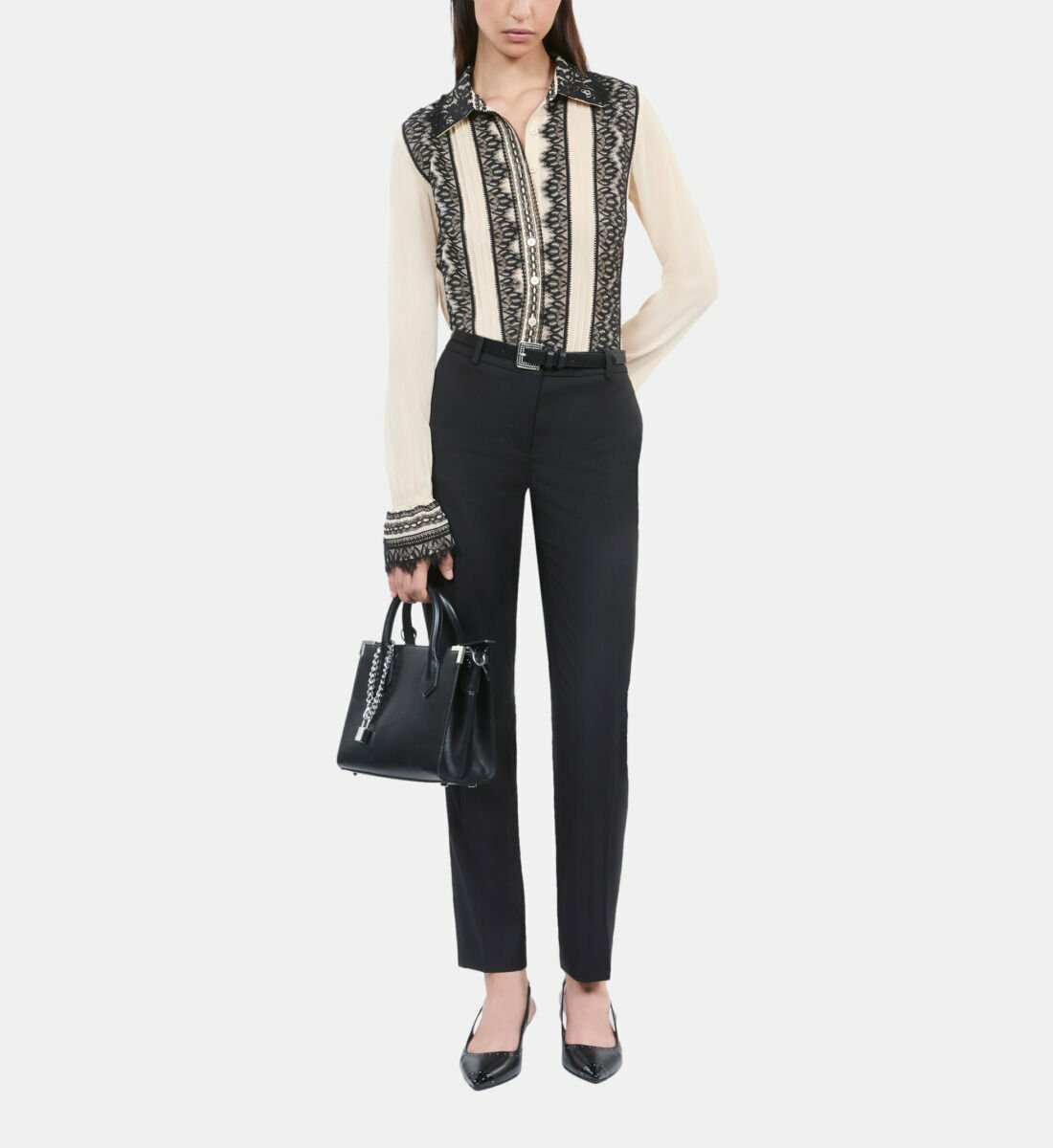 Chemise En Soie Écrue Femme