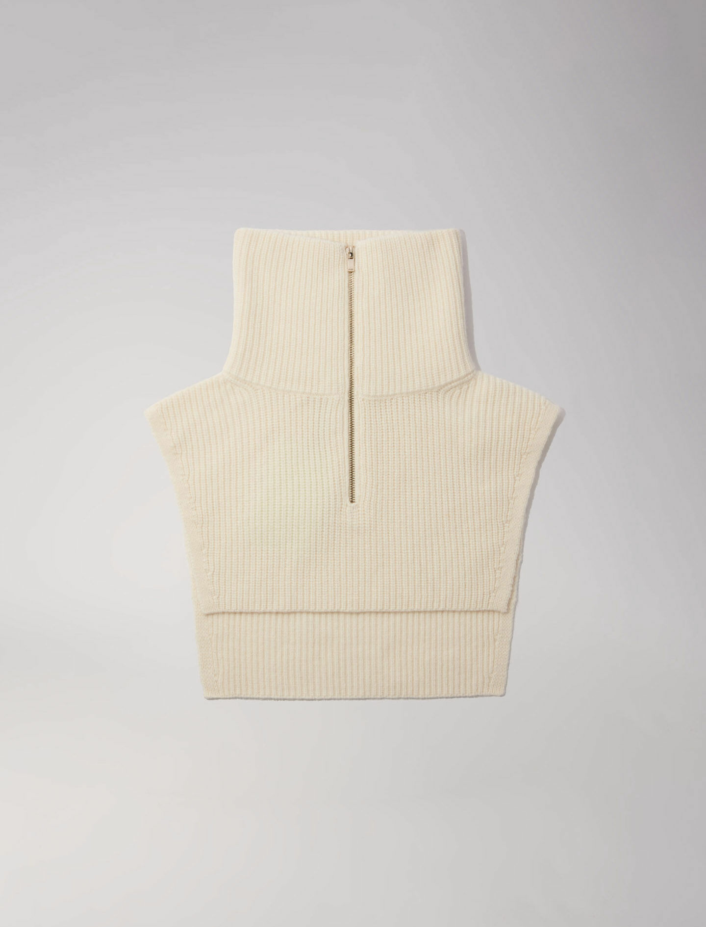 Col zippé en laine et cachemire