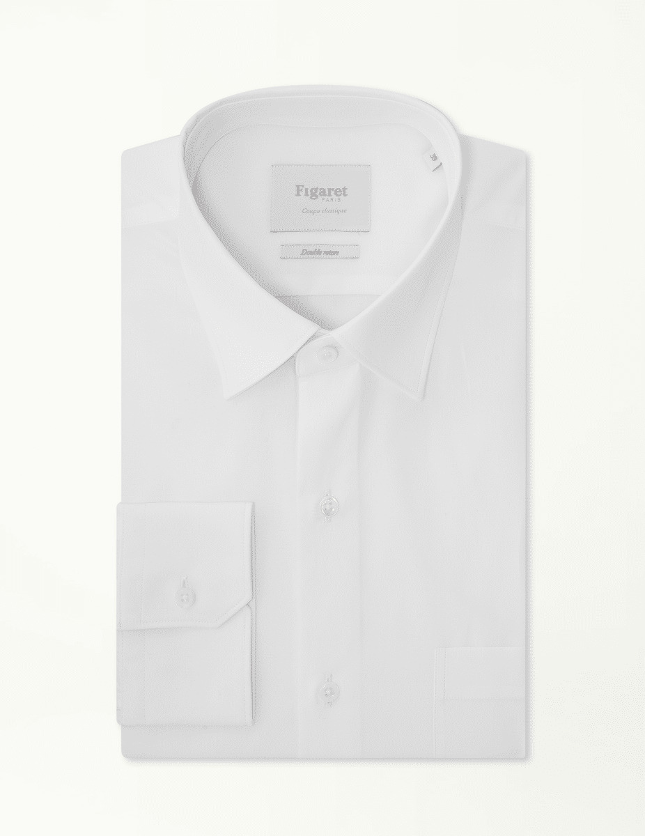 Chemise Prestige Classique en popeline Giza 87 blanche