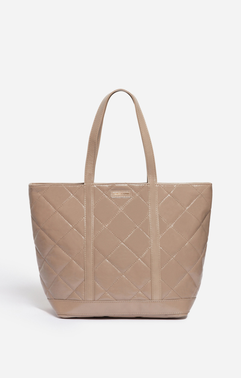 Cabas M En Cuir Matelassé En Coton Et Lin Mélangé