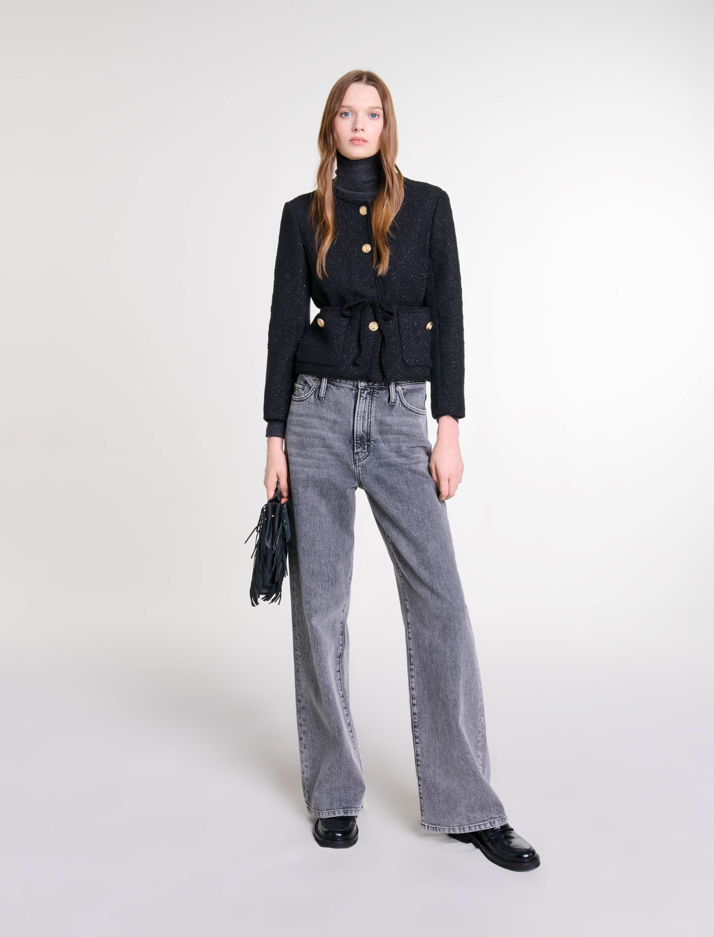 Veste ceinturée en tweed