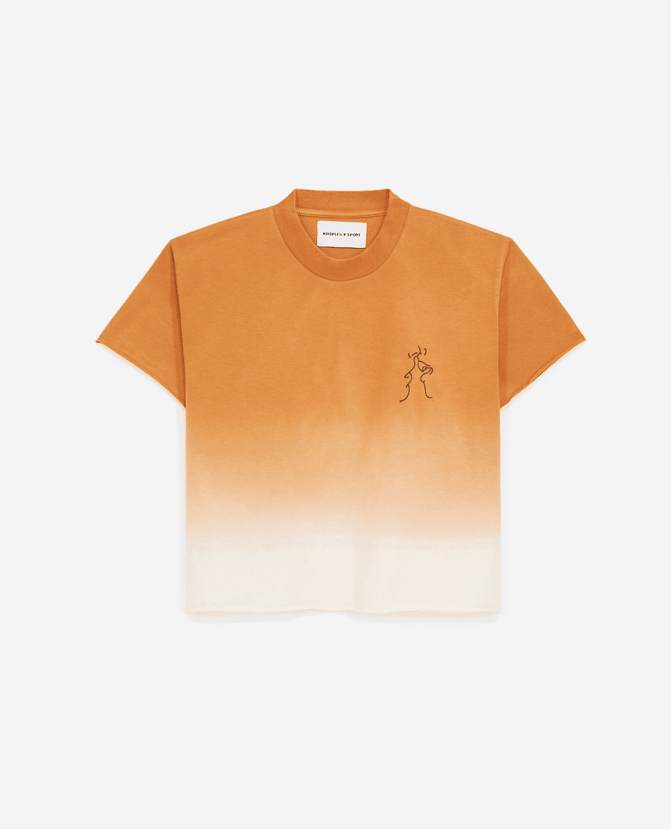 T-Shirt Avec Degrade Et Broderie Poitrine Et Print Dos Femme