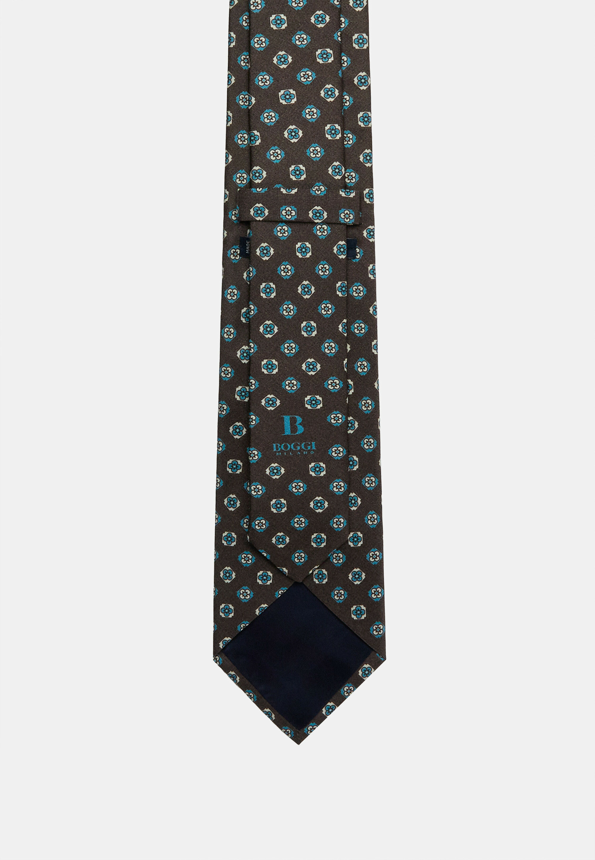 Cravate Motif Floral En Soie