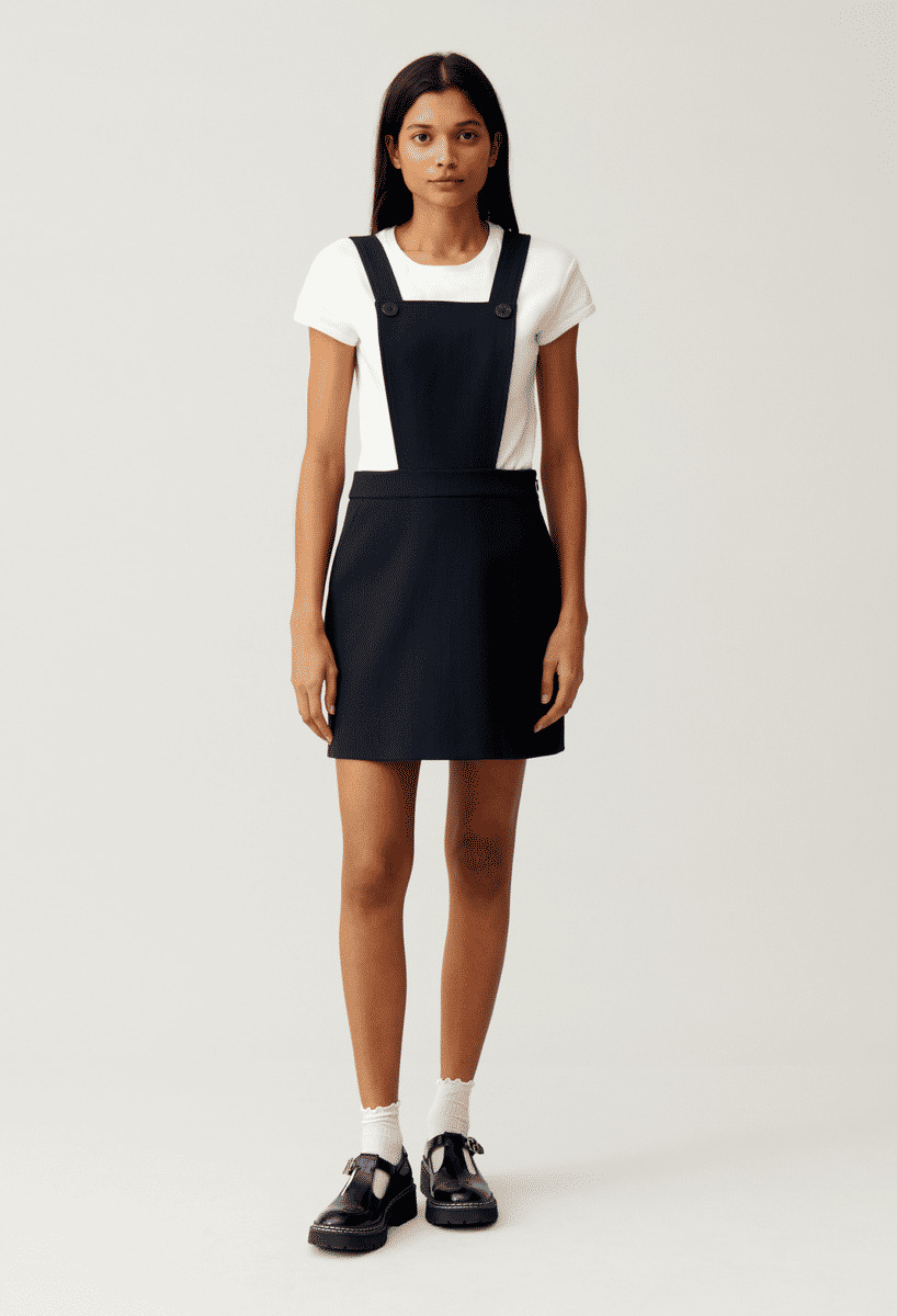 Robe courte bretelles marine