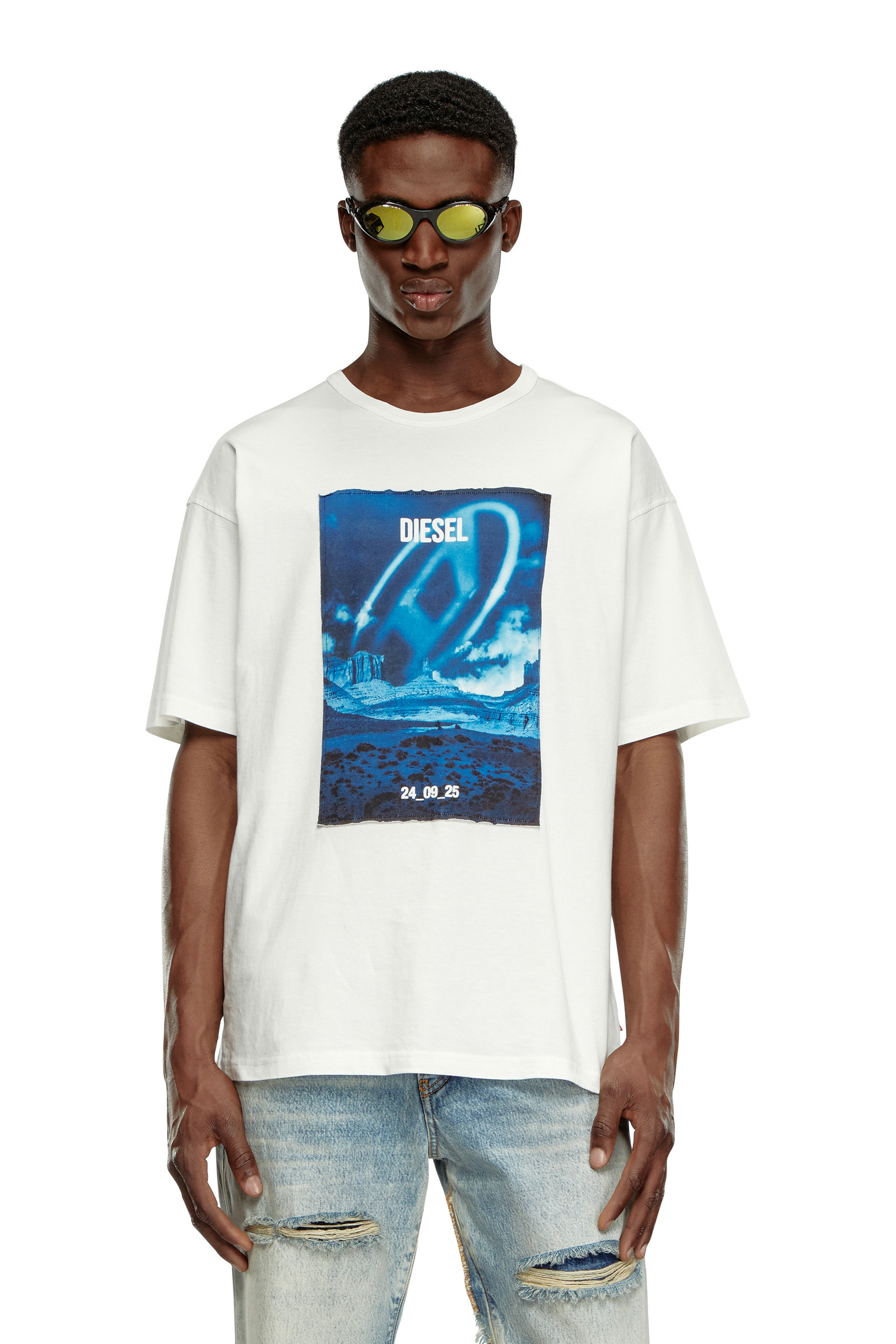 T-shirt à manches longues avec empiècement imprimé