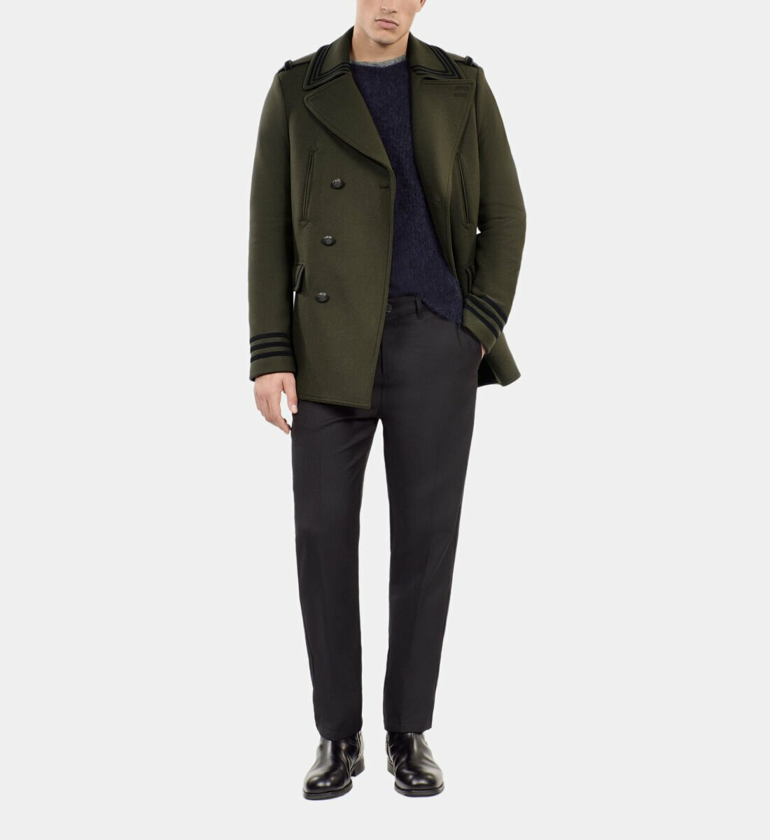 Caban Style Officier Kaki Homme