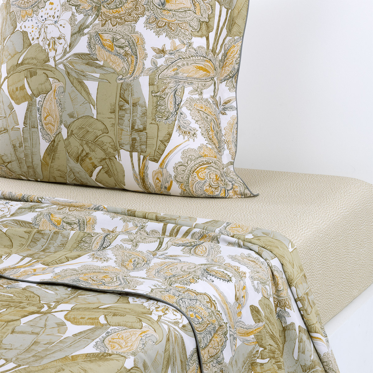 Olivier Desforges - Drap plat en satin de coton vert, Habano