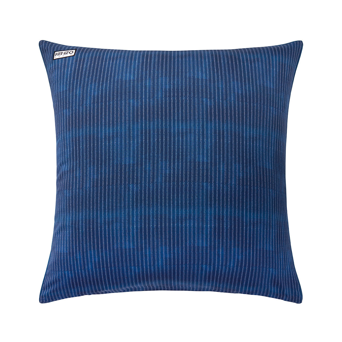 Kenzo - Taie d'oreiller en satin bleu, K Sashiko