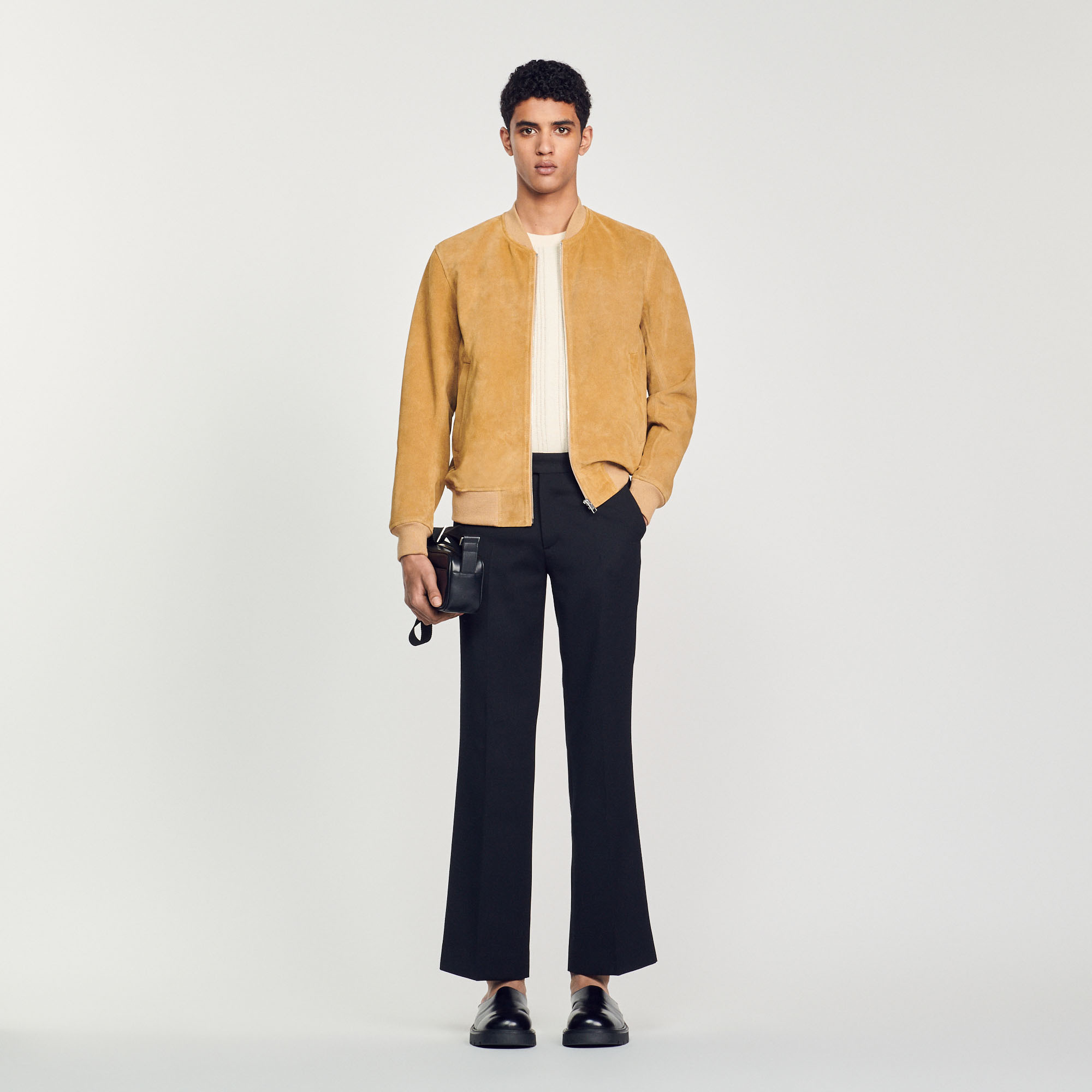 Blouson en cuir suédé
