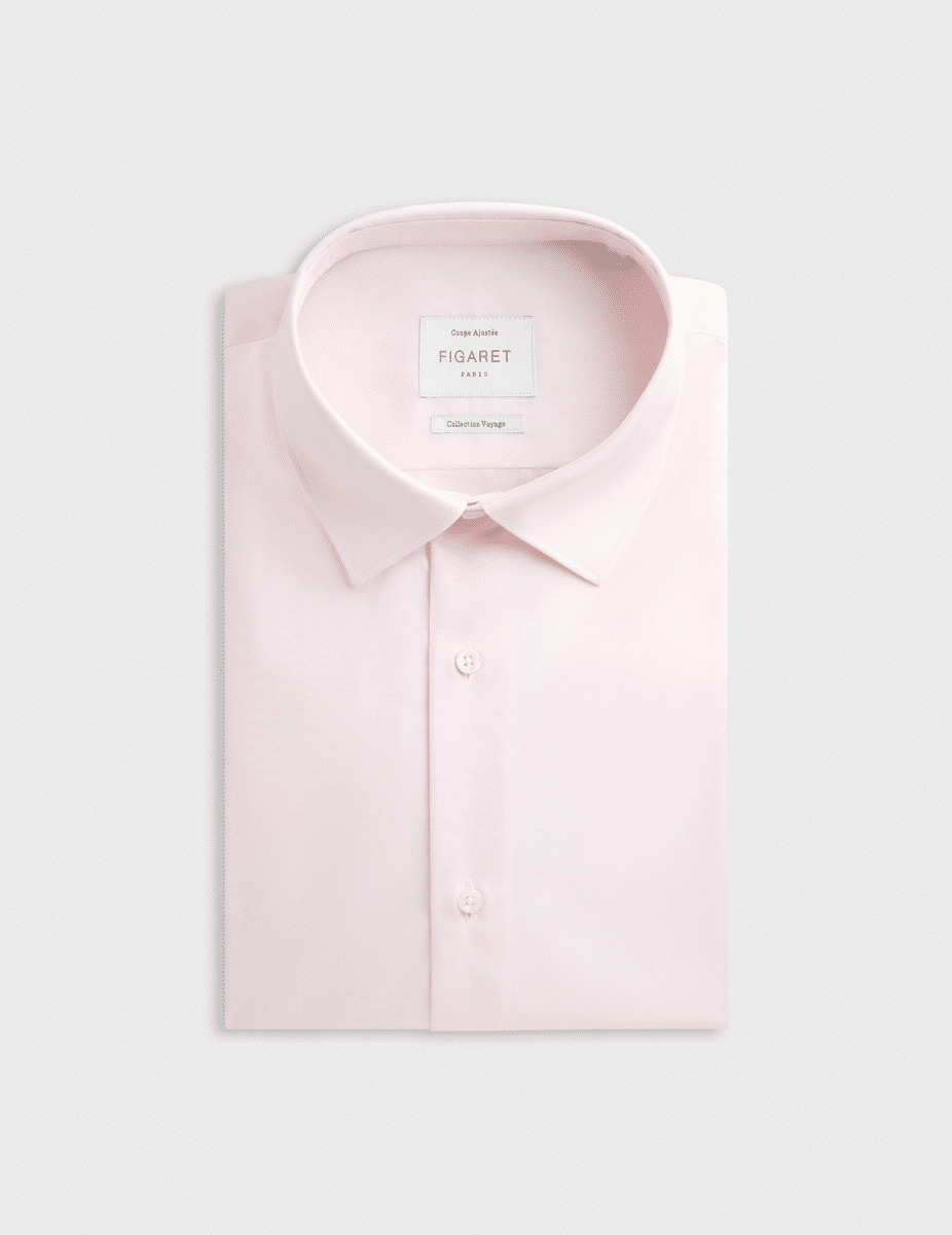 Chemise ajustée infroissable rose clair