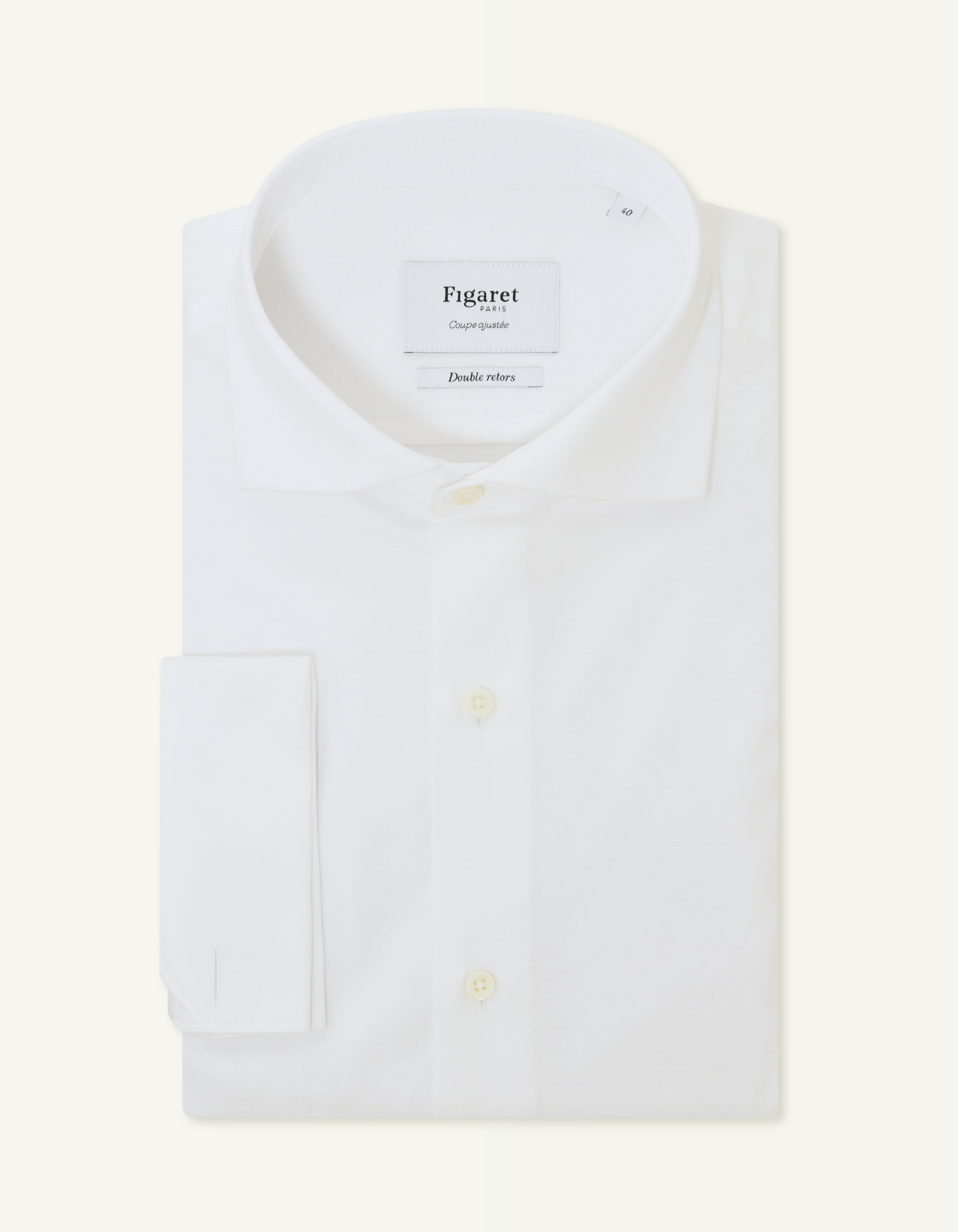 Chemise Ajustée en façonné blanc