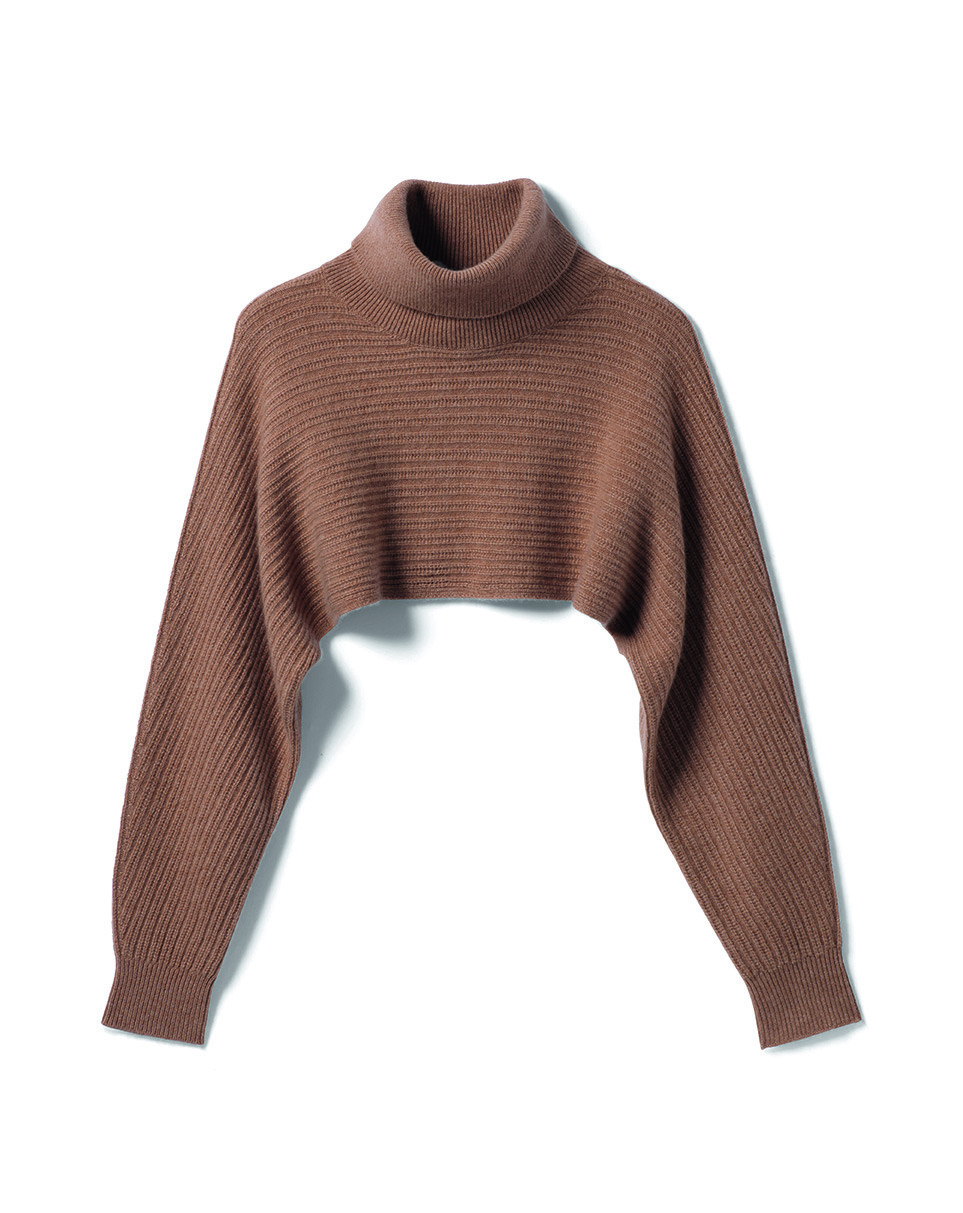 Boléro col roulé à côtes - Accessoire - CARAMEL