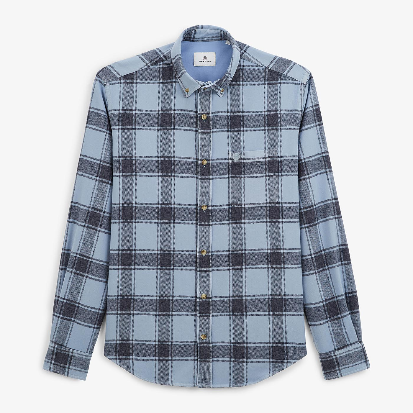 Chemise à carreaux bleue