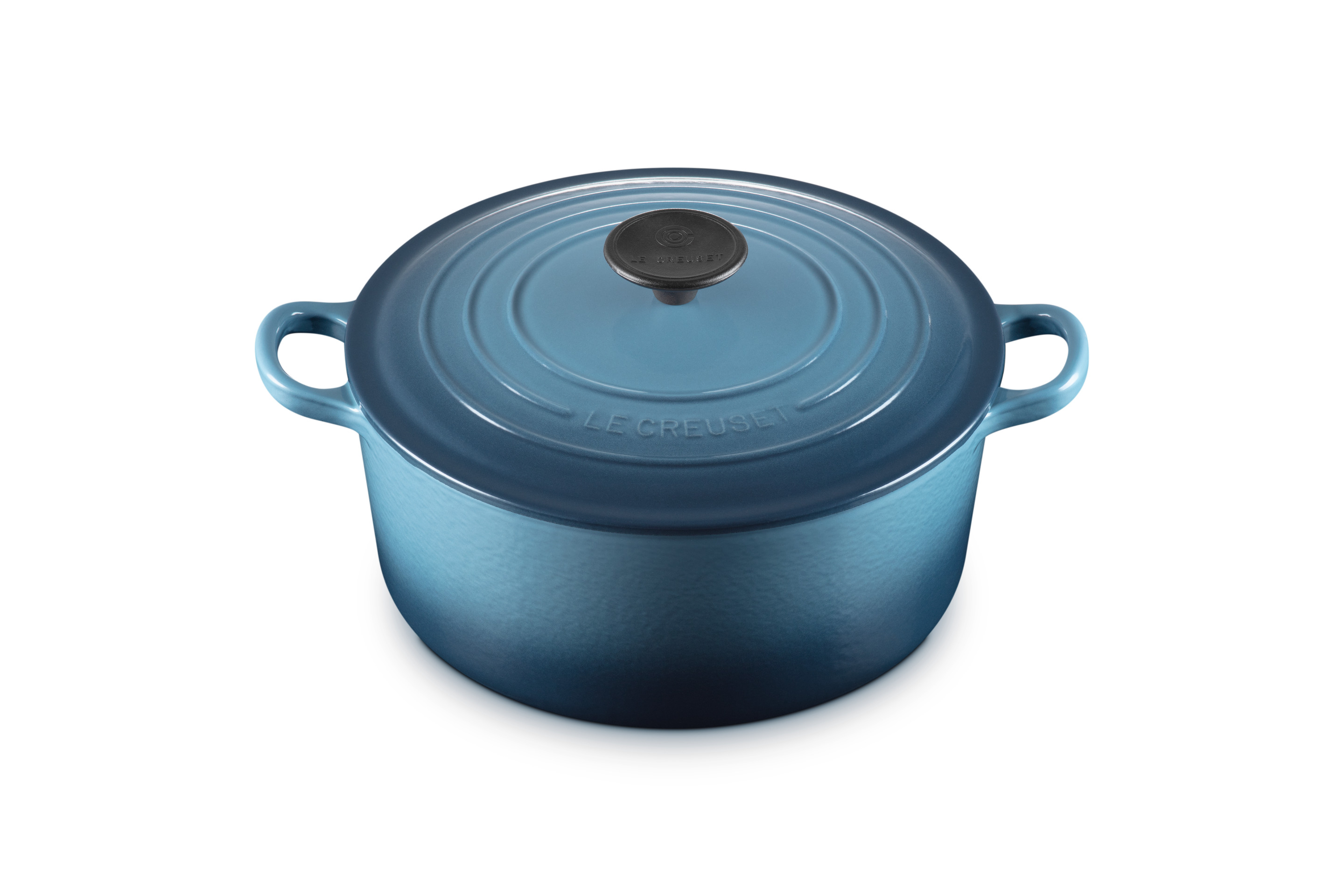 Cocotte ronde 24cm en fonte émaillée bleu marine
