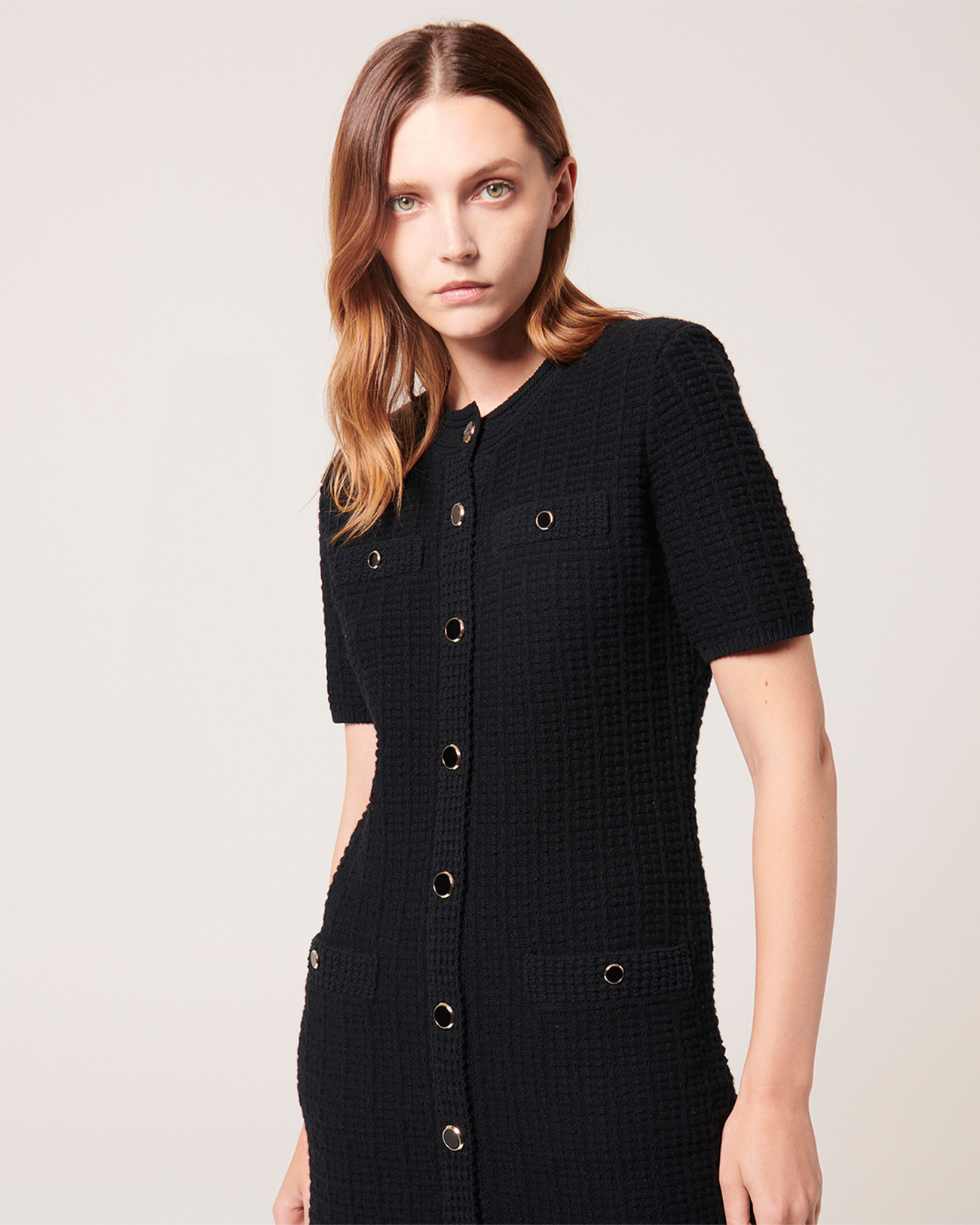 Robe Maille Risma Noir en Laine