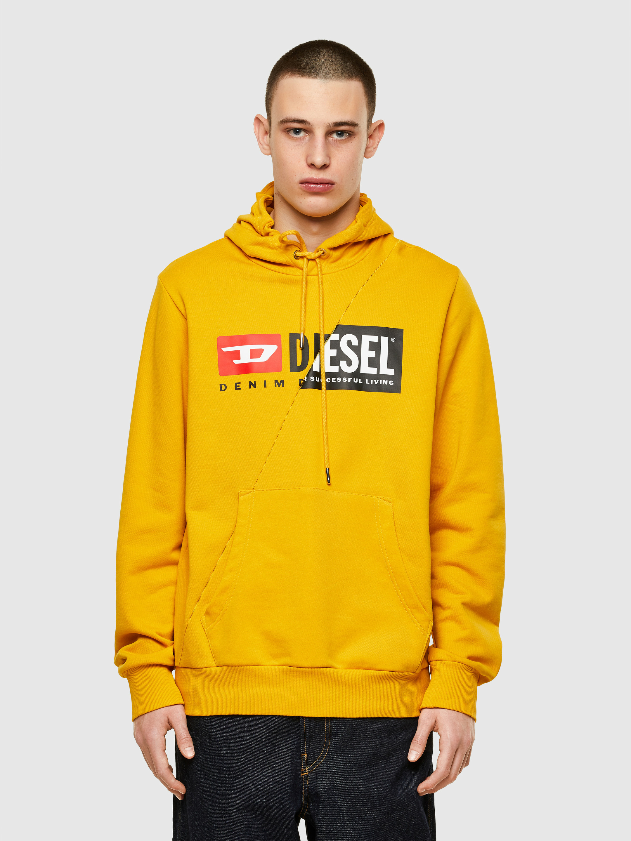 Sweat-shirt à capuche en coton avec logo divisé