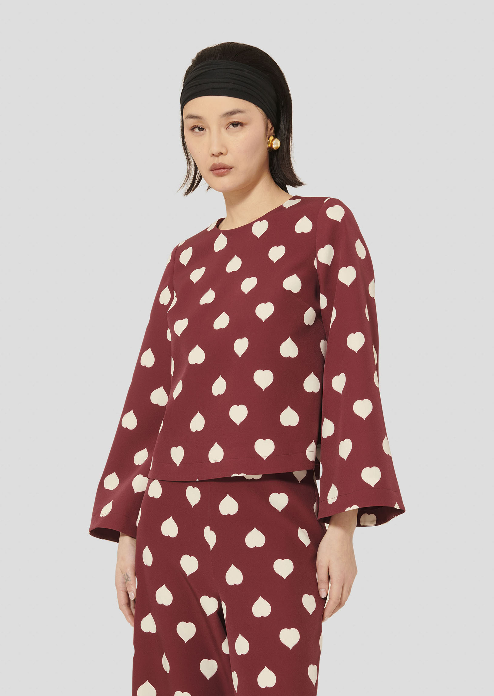 Top Thaissa-Bordeaux en Polyester