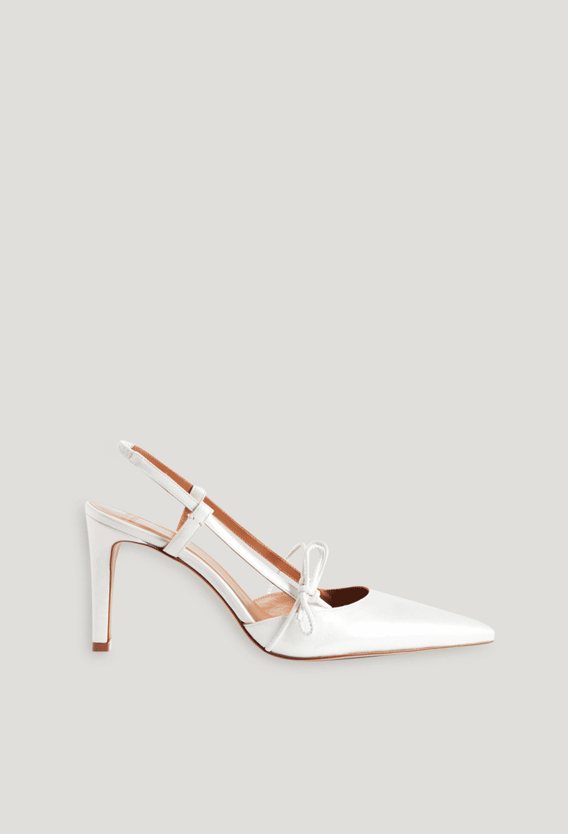Escarpin cuir nacre