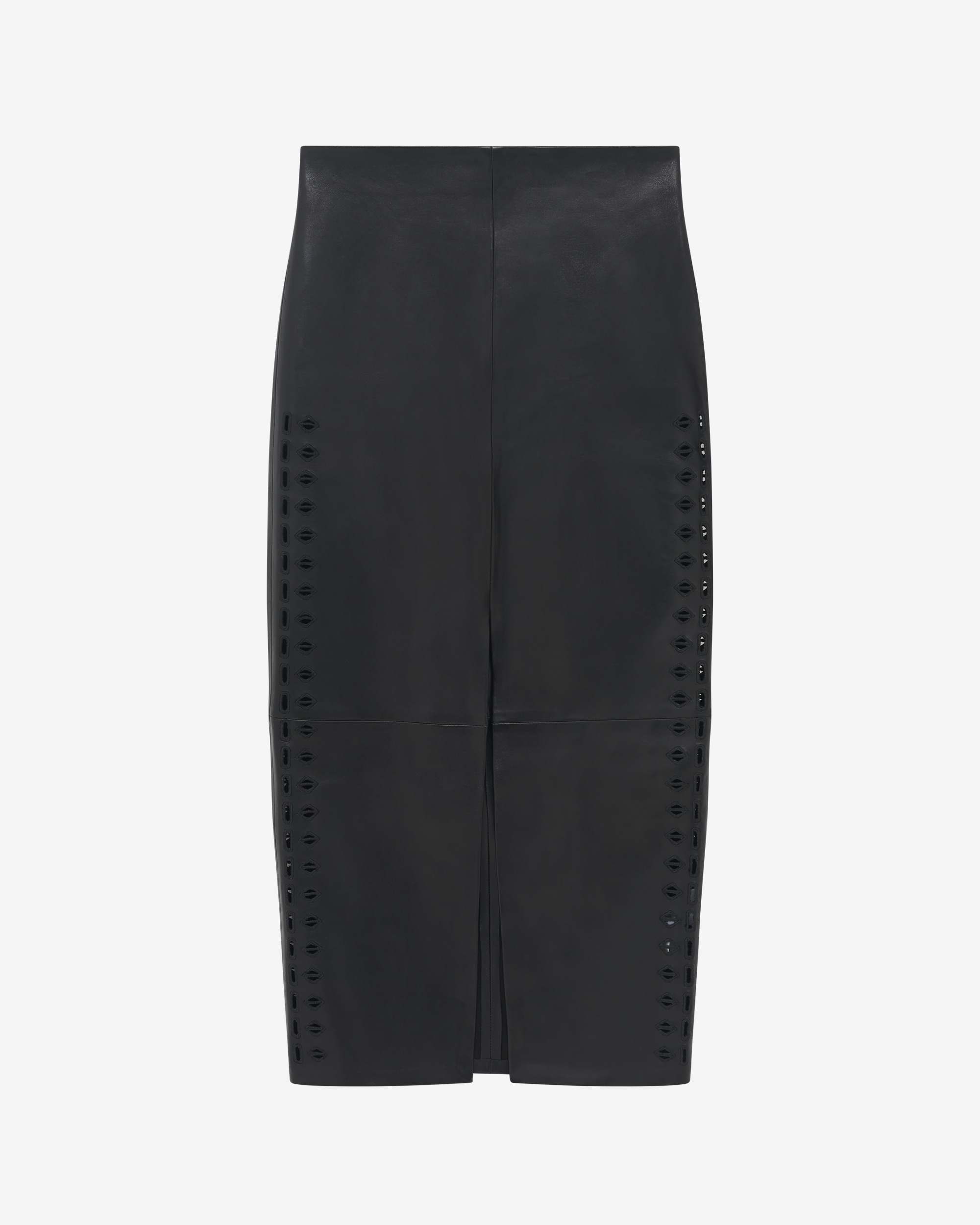 Jupe Midi À Fente En Cuir Akine