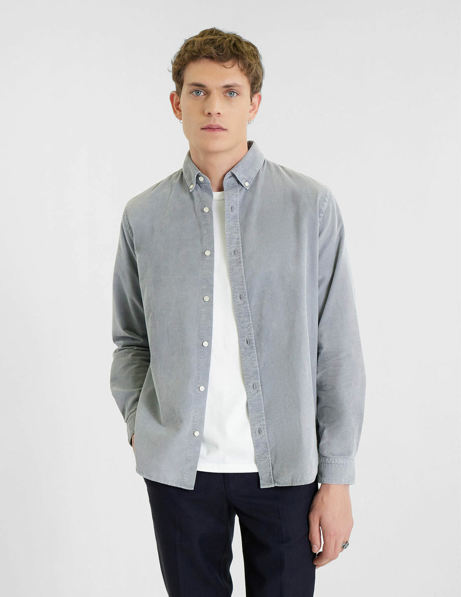 Chemise Gaspard en velours gris