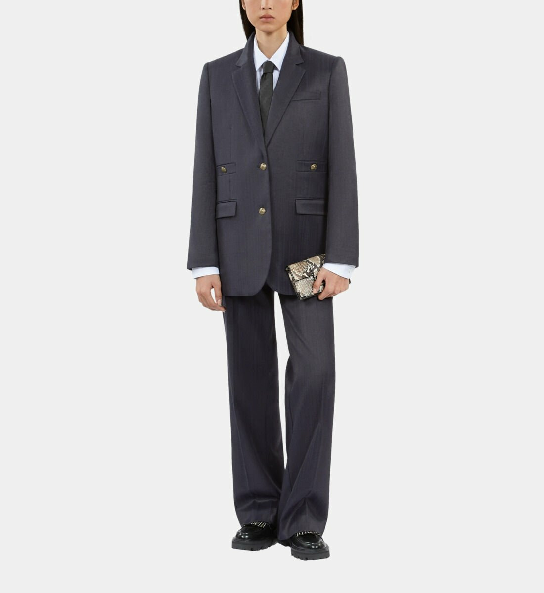 Veste Tailleur Bleu Marine Femme