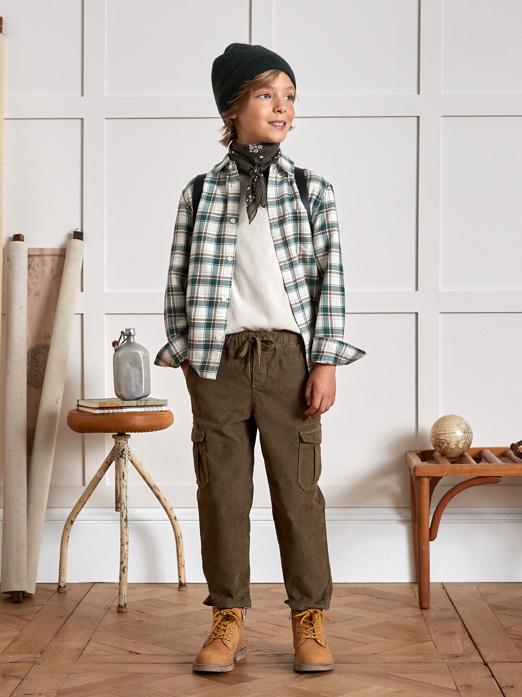 CHEMISE CARO VERT FLAN