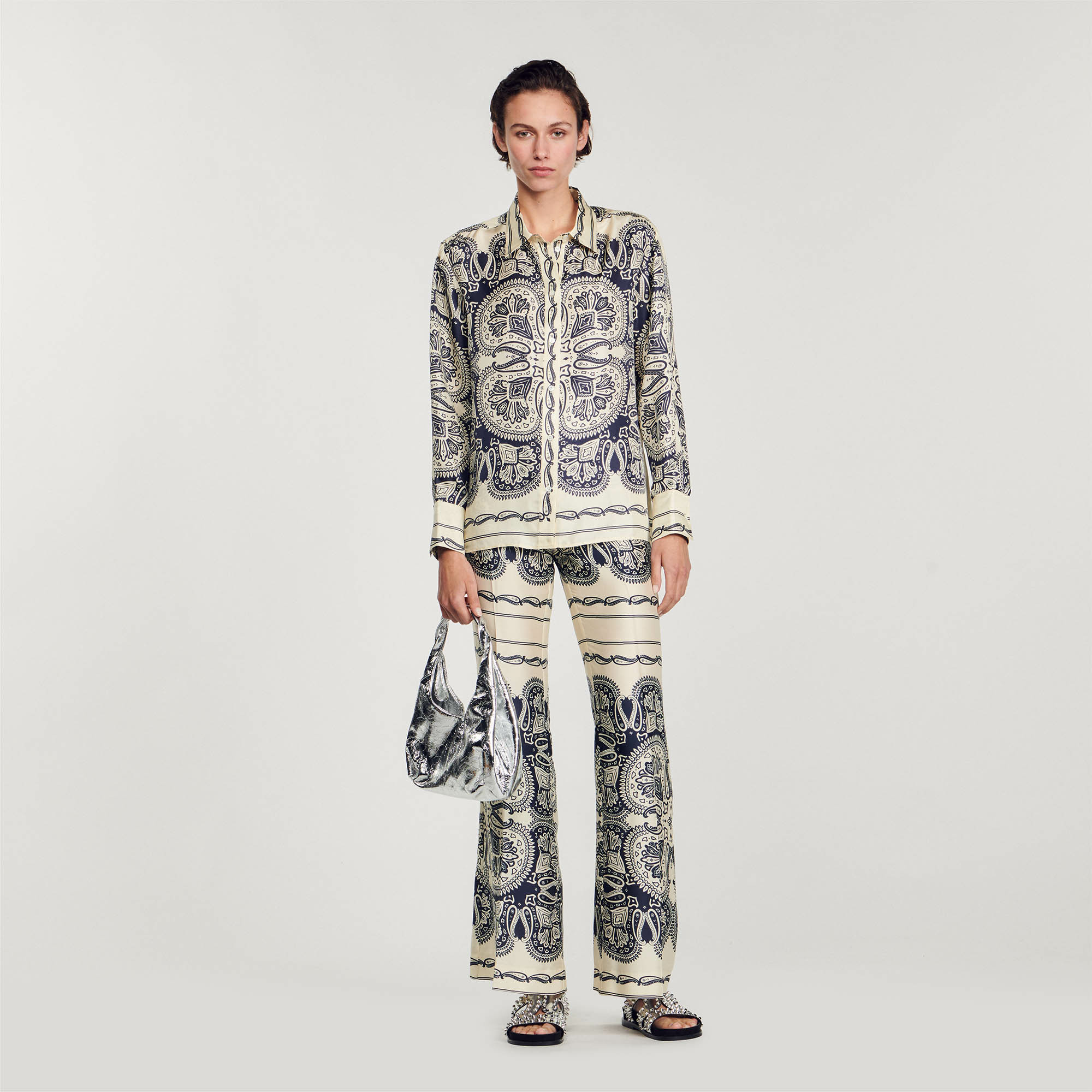 Chemise en soie imprimée