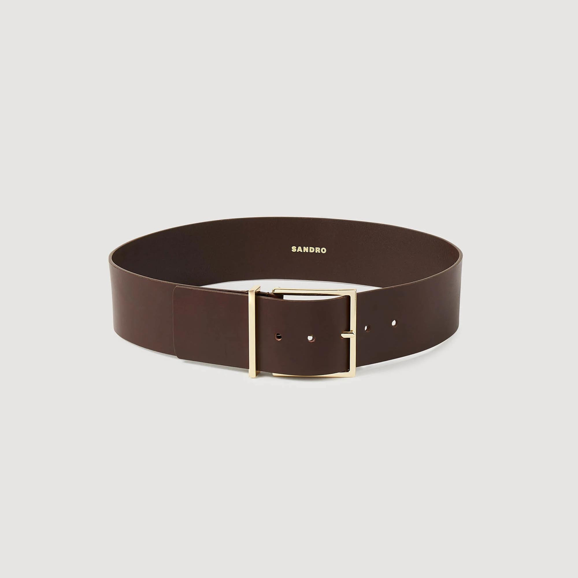 Ceinture large en cuir