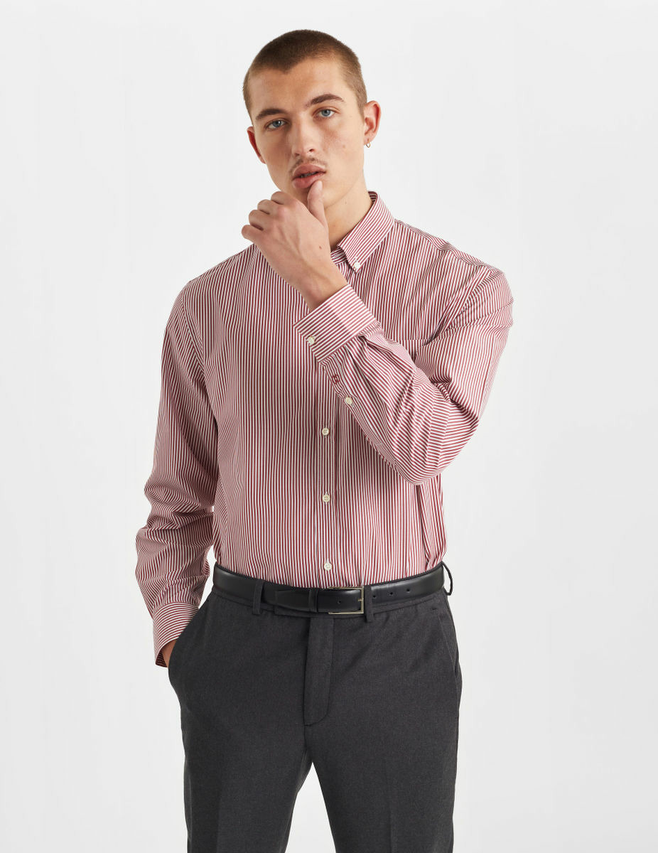 Chemise Classique rayée bordeaux