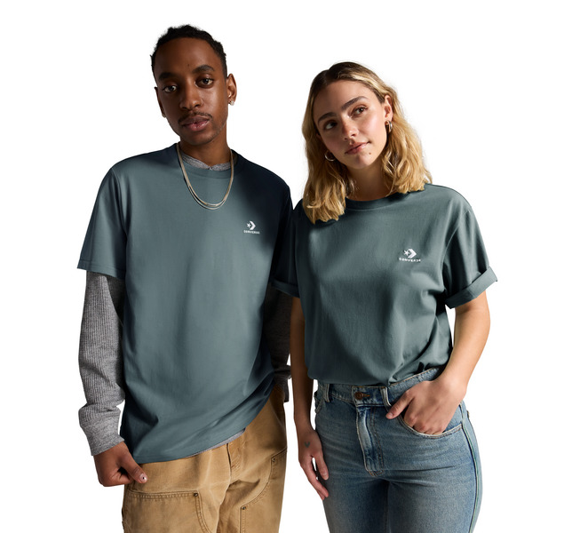 Star Chev Emb Tee Lakeside Blue