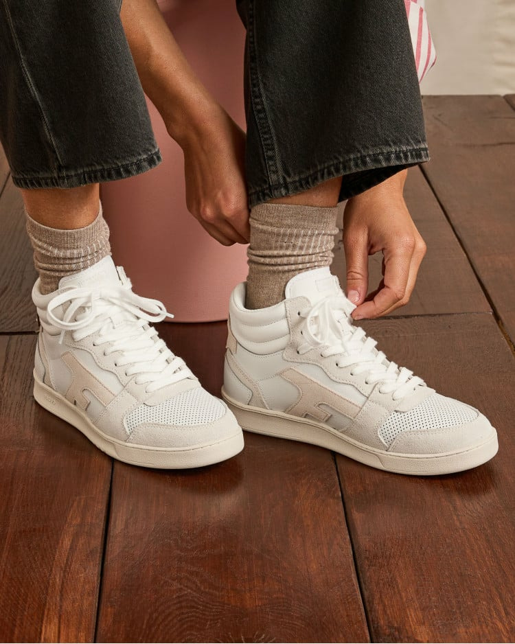 Baskets blanches & beiges