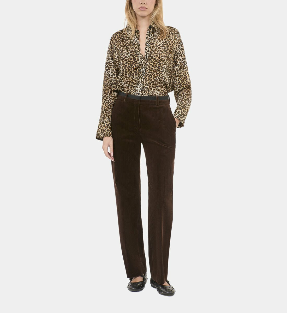 Chemise En Soie Imprimé Léopard Femme