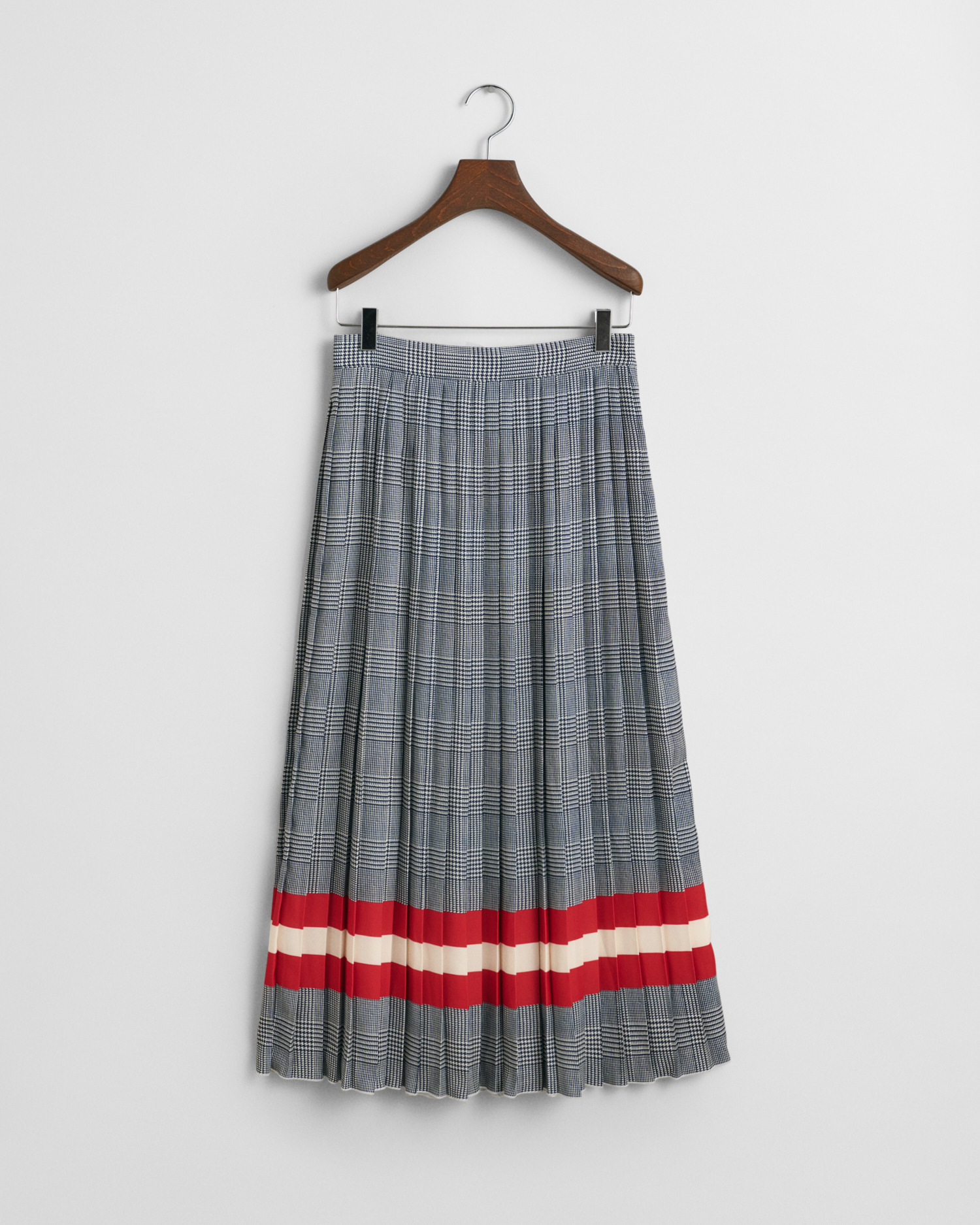 Check Print Pleated Skirt