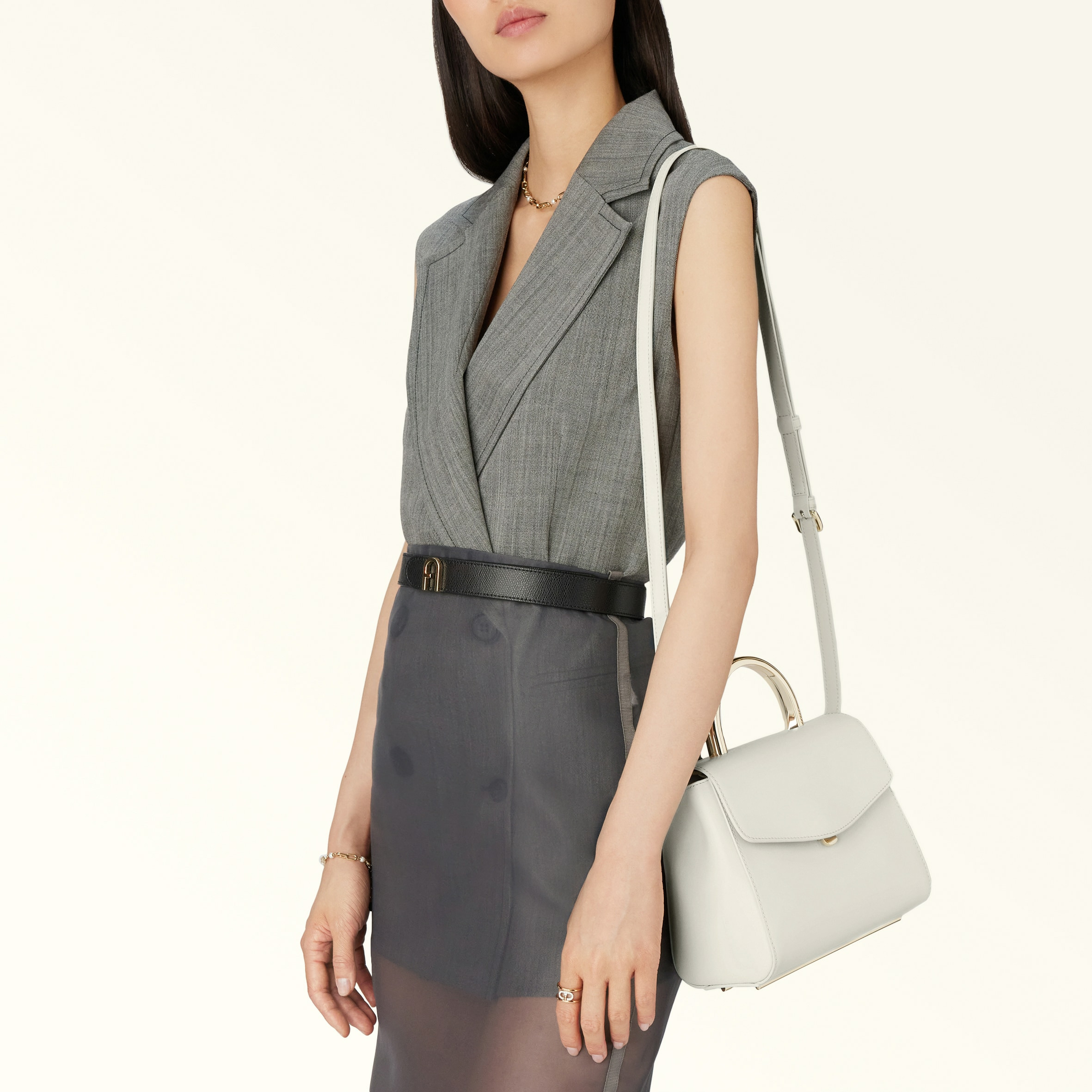 FURLA MERIDIANA MINI TOP HANDLE - VITELLO SIDNEY+MANICO METALLO