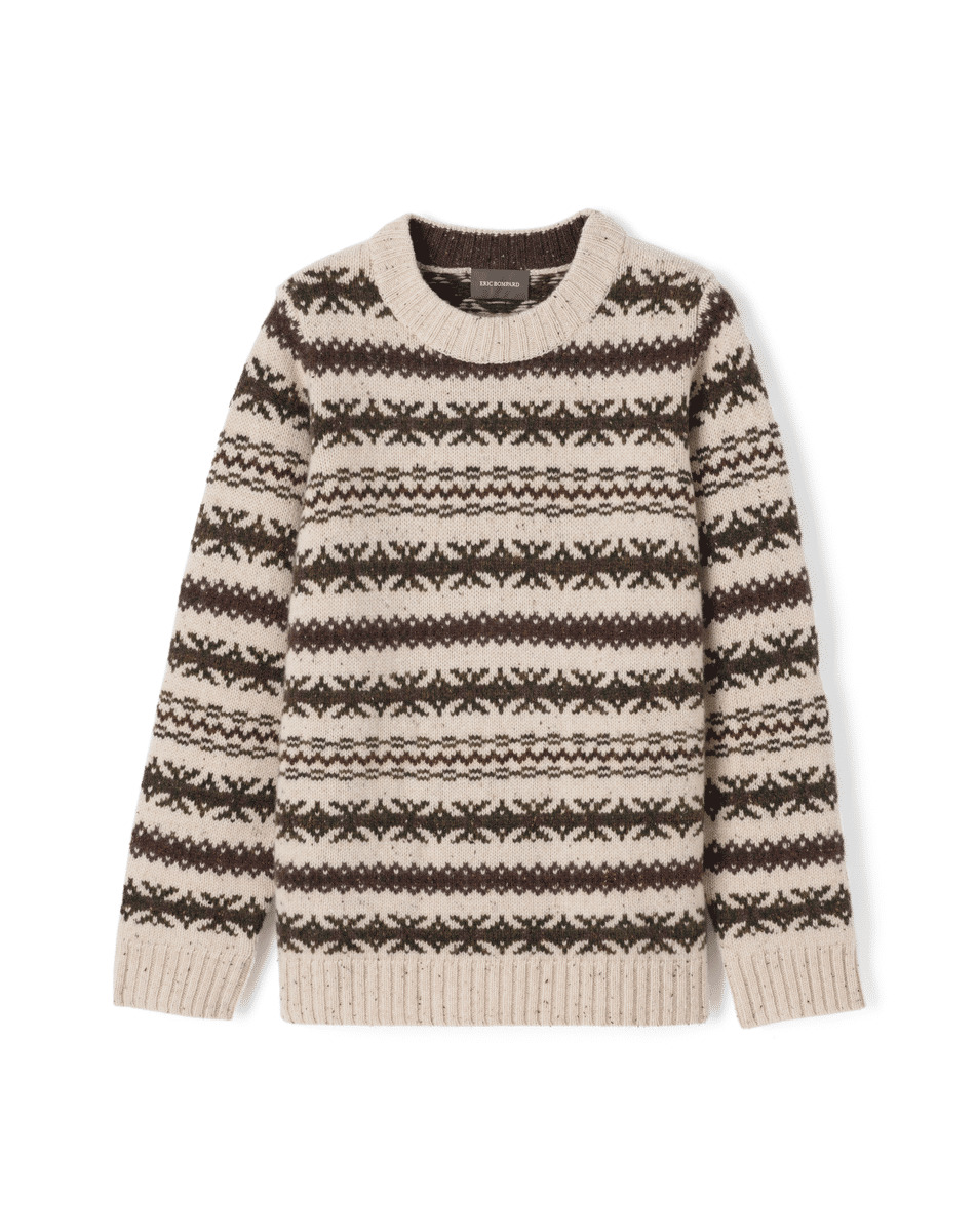 Ras de cou ample jacquard fairisle - Femme - CREAM DONEGAL