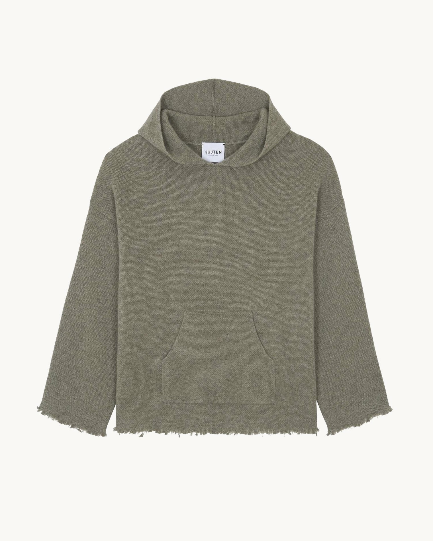 Hoodie Becky kaki chiné