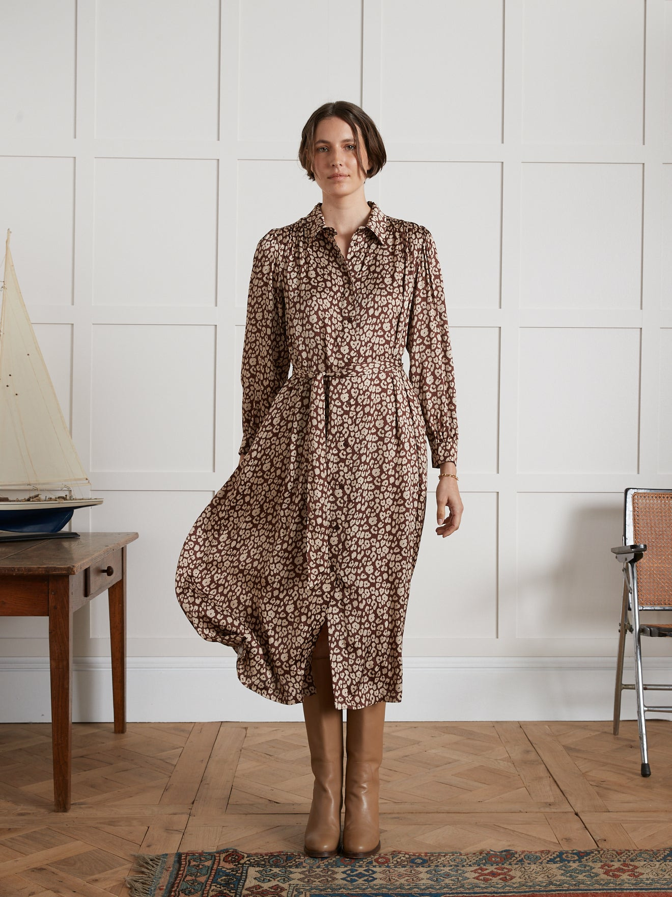 ROBE FAUVE SATIN