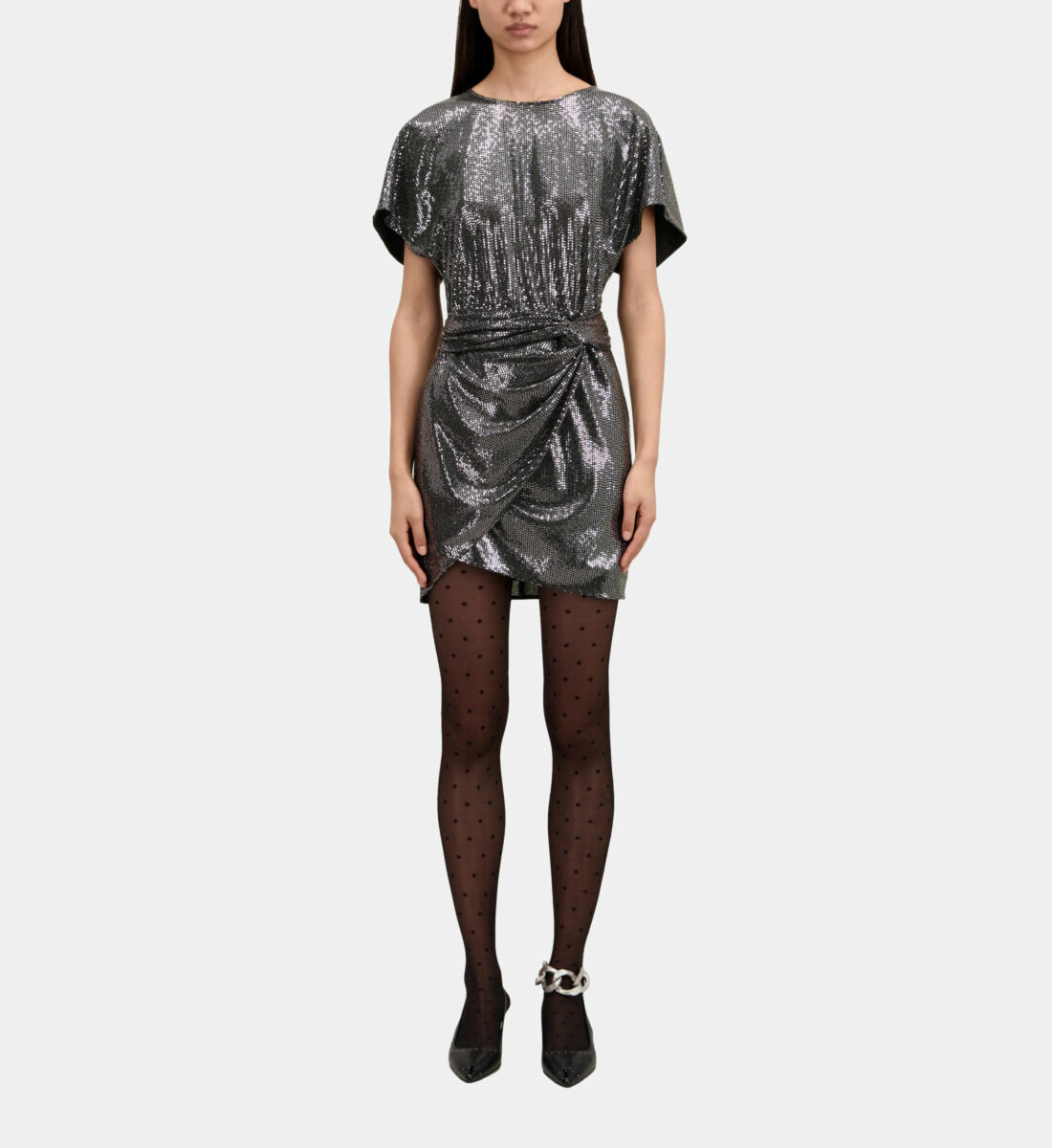 Robe Courte Métallisée Femme